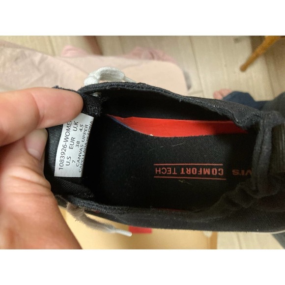 LEVIS Sneaker Shoes Womens Size 7 Black/White Stan G 1083926 Lace Up Low Top Box - Picture 5 of 6
